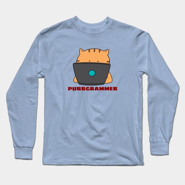 Purrgrammer | Cute Programmer Pun Long Sleeve T-Shirt by Allthingspunny